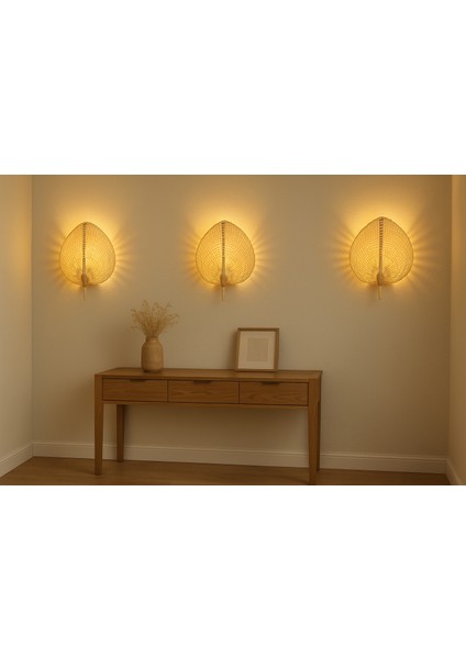 Bohem Doğal Bambu Duvar Apliği, El Yapımı, E27 Uyumlu, Salon/koridor/yatak Odası, 30X38 cm modelleri