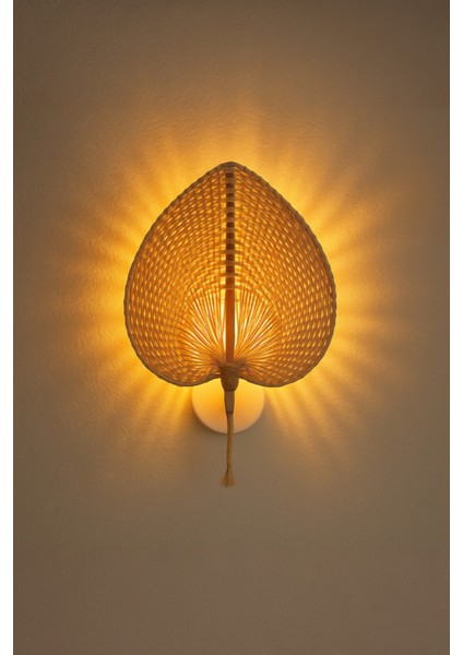 Bohem Doğal Bambu Duvar Apliği, El Yapımı, E27 Uyumlu, Salon/koridor/yatak Odası, 30X38 cm fırsatları