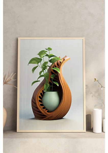 🌿 Modern Bitki Vazoları Temalı 3’lü Çerçeveli Tablo Seti🌿 CRV1094 23 x 32 fırsatları