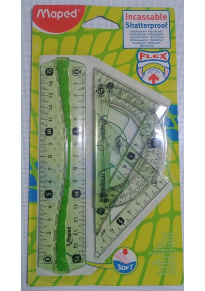 15CM Esnek Cetvel Takımı 4 Parça Yeşil