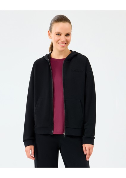 W Essential Full Zip Sweatshirt Kadın Siyah Sweatshirt S2610016-3817