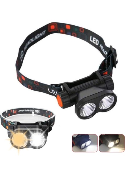 RC-130 Kafa Feneri Şarjlı Sarı Beyaz Işık