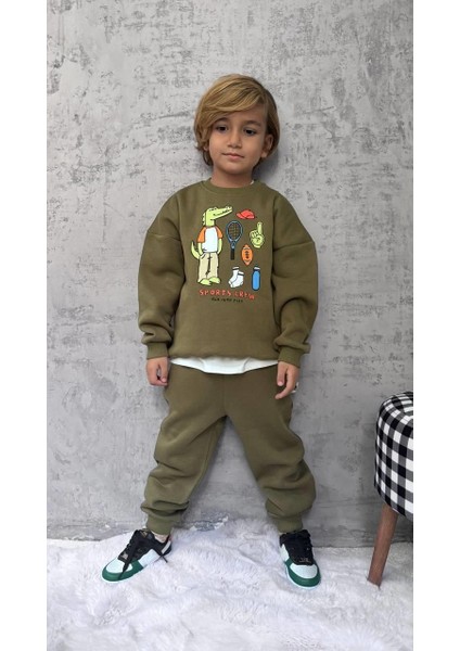 Erkek Çocuk Şardonlu Baskılı 3 Iplik Kumaş Altüst Takım fiyatları