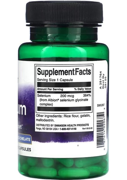 Albion Selenium Antioxidant(Antioksidan) Complex, 200 Mcg 90 Caps fiyatları