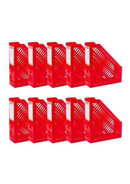 Plastik Kutu Klasör, 10 Adet, Dikey - Yatay, A4 - A5, Kırmızı fiyatları