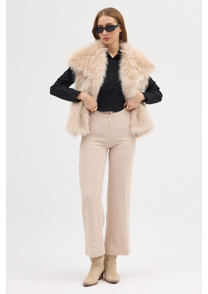 Kadın Premium Yakalı Suni Kürk Yelek fiyatları