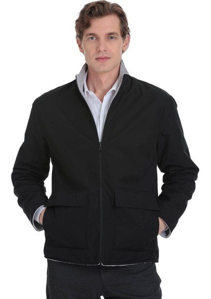Gri Regular Fit Yarım Balıkçı Yaka Baharlık Mont
