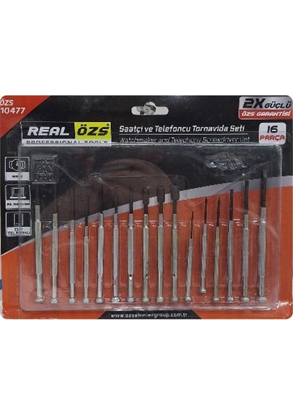 -10477 Saatçi ve Telefoncu Tornavida Tamir Seti 16 Parça