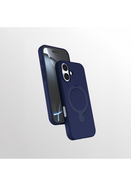 Apple iPhone 16 Plus Kılıf M-Safe Şarj Özellikli Standlı Twincore Kapak
