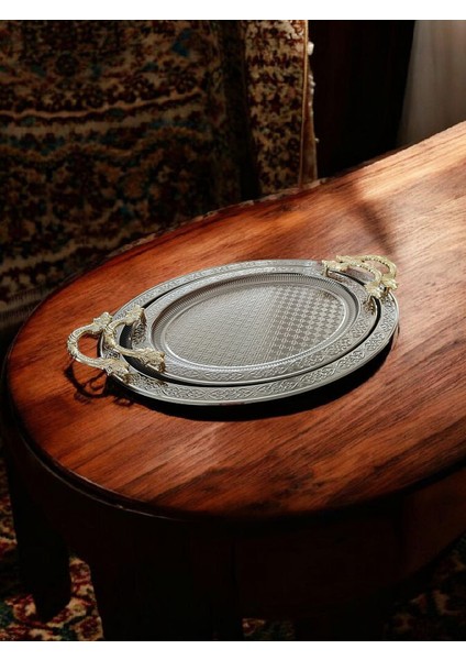 2’li Metal Servis Tepsi Seti 42X28 cm & 49X34 cm – Şık, Solmaz, Kararmaz, Dayanıklı Sunum Tepsisi modelleri