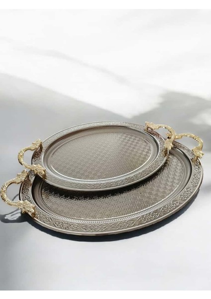 2’li Metal Servis Tepsi Seti 42X28 cm & 49X34 cm – Şık, Solmaz, Kararmaz, Dayanıklı Sunum Tepsisi fırsatları