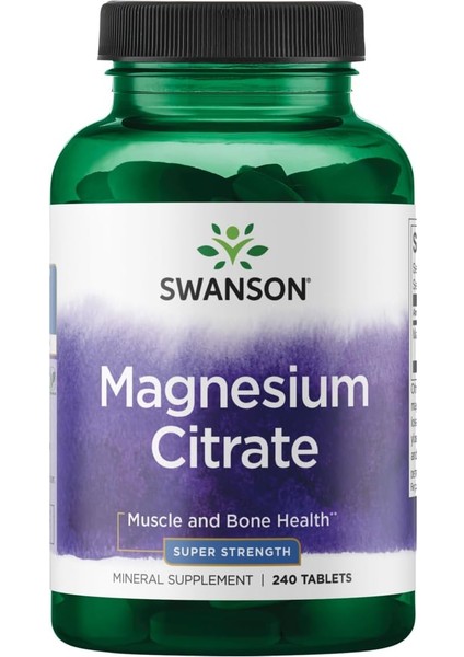 Magnesium (Magnezyum) Citrate Bone Health- Super Strength 112.5 Mg 240 Tabs
