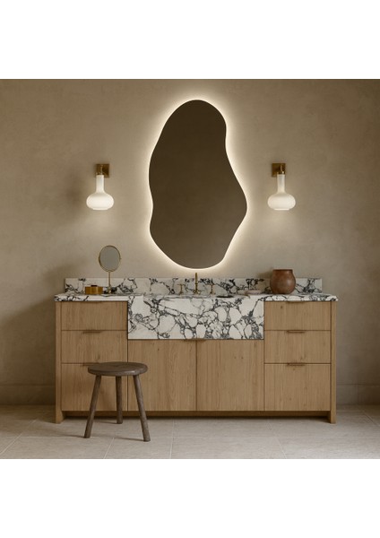 Elysia LED Ayna – Heykelsi Asimetrik Duvar Aynası fiyatları
