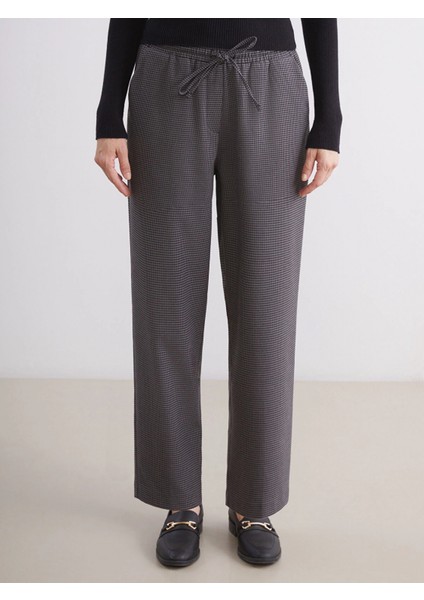 Lcw Grace Antrasit Beli Lastikli Desenli Kadın Pantolon modelleri