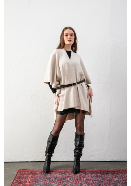 Kadın Kemerli Triko Panço / Pelerin – Şık ve Rahat Panço, Triko Panço fiyatları