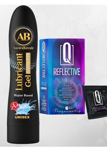 A+Sade Aromalı Yenile Bilir 125 ml Süper Jel + Q Reflective 6'lı Kondom Set Q REFLECTIVEXWQAS45YB
