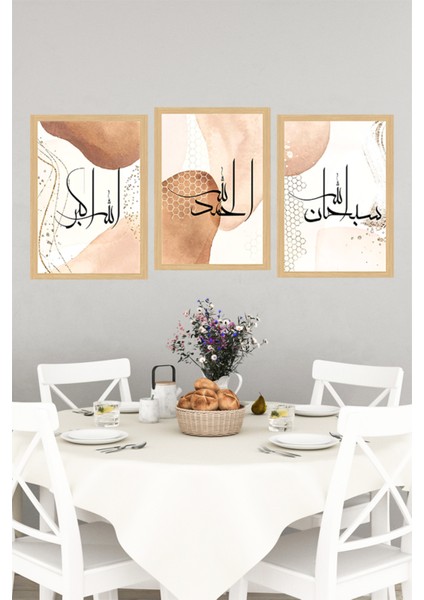 🌿 Sabır – Şükür – Tevekkül Yazılı 3’lü Çerçeve Görünümlü Tablo Seti 🌟 CRVS1083 13 x 17 indirimleri