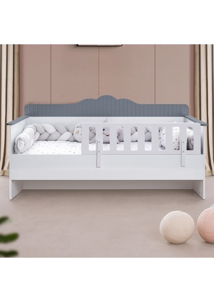 Karyola, Flower Montessori Karyola - Antrasit + 1 Adet Comfort Yatak modelleri