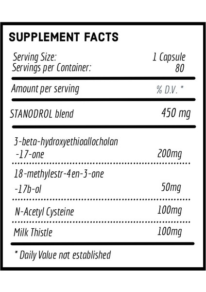 Stanodrol 450 Mg (Nac, Milk Thistle) 80 Kapsül fiyatları