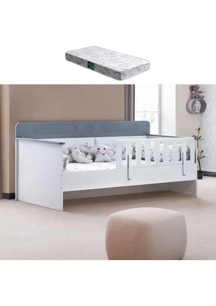 Karyola, Flora Montessori Karyola - Antrasit + 1 Adet Comfort Yatak