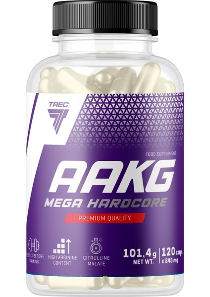 Aakg Nitric Oxide L-Arginine L-Citrulline Pump 120 Caps
