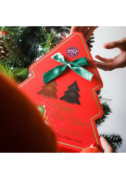 Yılbaşı Çam Ağacı Madlen Çikolata Kutu 216g 2’li Set fiyatları