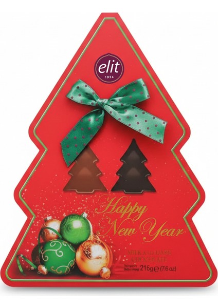 Yılbaşı Çam Ağacı Madlen Çikolata Kutu 216g 2’li Set modelleri