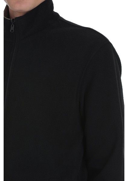 Siyah Regular Fit Yarım Balıkçı Yaka Baharlık Mont