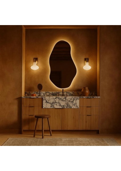 Elysia LED Ayna – Heykelsi Asimetrik Duvar Aynası fiyatları