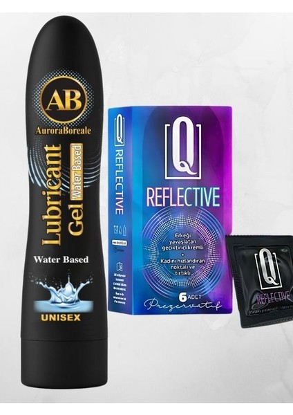 Auroraboreale Ab Yenilebilir Sade Aromalı Yenilebilir Kayganlaştırıcı Jel Q Reflective 6'lı Kondom Set Q Reflective Prezervatif QWP9YTCCUJ776