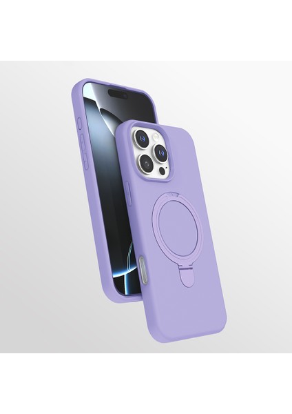 Apple iPhone 16 Pro Kılıf M-Safe Şarj Özellikli Standlı Twincore Kapak