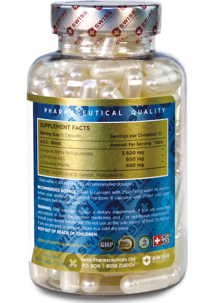 Aoc Aakg + L-Ornithine Hcl +Arginine + Citrulline 180 Kapsül fiyatları