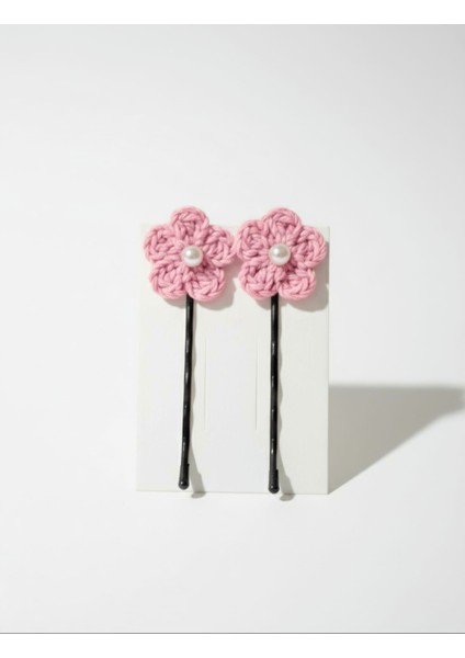 2 Adet El Yapımı Örgü Çiçekli Tel Toka fiyatları