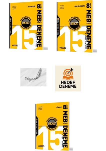 Hız 8.sınıf Meb Uyumlu Matematik Fen Türkçe 15 Li Deneme Hedef Deneme