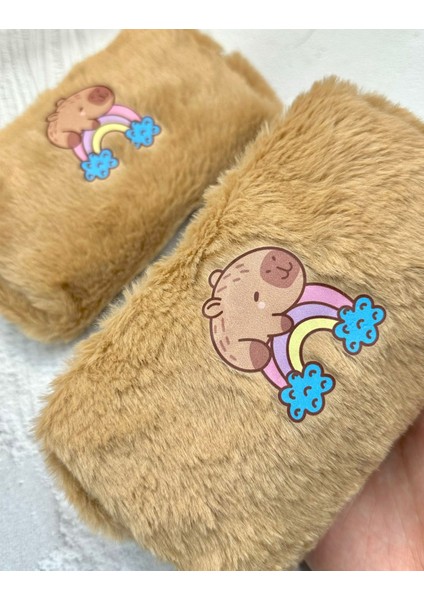 Gökkuşağı Capybara Pofuduk Peluş Çanta Kahverengi / Kalemlik / Toparlayıcı / Kalem Kutu fırsatları