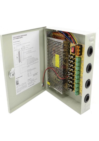 Ms-9p Ups Cctv Kamera Sistem Güç Kaynağı Kutusu 9 Port 60 Watt