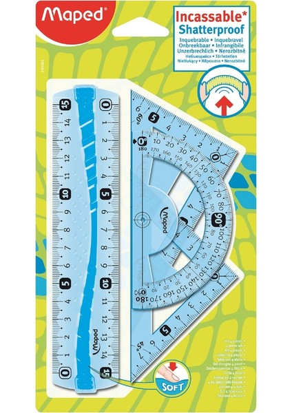 Esnek Cetvel Seti 4 Parça Mavi Renk