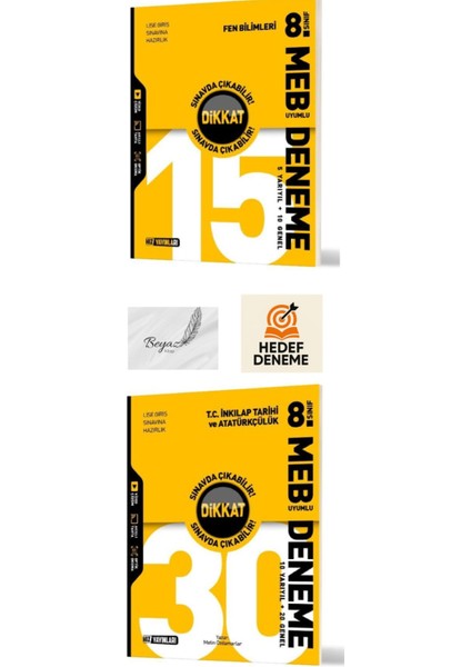 Hız 8.sınıf Meb Uyumlu 15LI Fen Bilimleri 30LU Inkılap Deneme Hedef Deneme