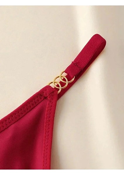 Altın Tokalı Gold Aksesuarlı Kadın Seksi String Esnek Külot 4’lü Set – Siyah, Bordo, Beyaz, Pudra fiyatları