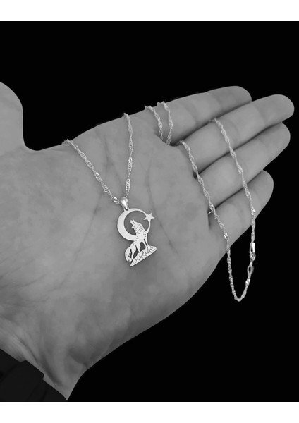 - 925 Ayar Gümüş Bozkurt Ayyıldız Kolye modelleri