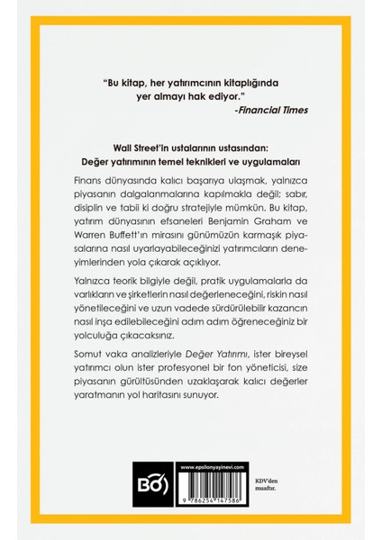 Değer Yatırımı - Benjamin Graham'den Warren Buffet'a Akıllı Yatırımın Abc'si modelleri