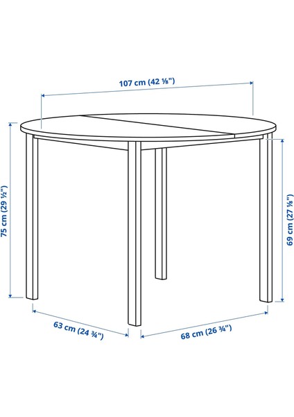 Vıhals Mutfak Masası Takımı Beyaz Tibbleby Bej Gri 4 Sandalyeli Sabit 107 Cm fiyatları