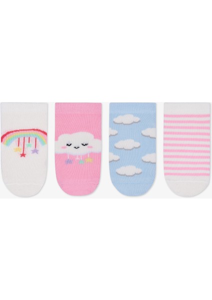 Kız Çocuk Cloud Çok Renkli 4lü Patik Çorap