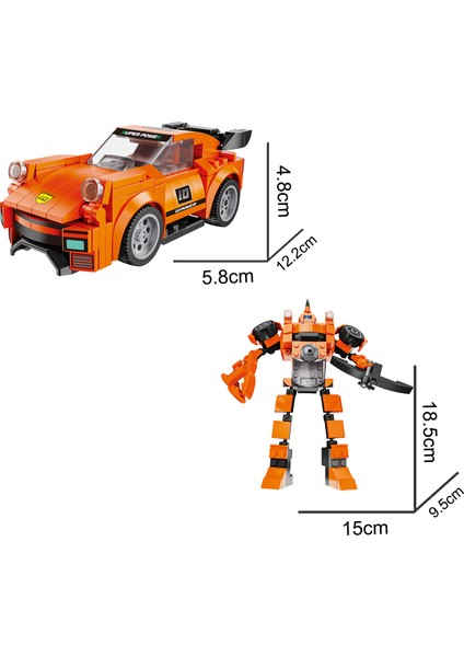 Çek Bırak Dönüşebilen 2in1 Blok Arabalar - Turuncu 216 Parça fiyatları