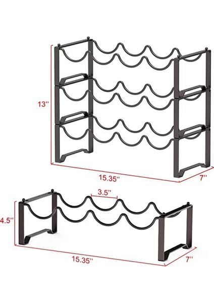 Santkuee Katmanlı Istiflenebilir Şarap Rafı, Küçük Şarap Depolama Tutucu Şarap Rafı Bağımsız Tutun 12 Şişe Mutfak Tezgahı Için (Yurt Dışından) fırsatları