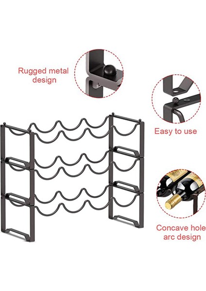 Santkuee Katmanlı Istiflenebilir Şarap Rafı, Küçük Şarap Depolama Tutucu Şarap Rafı Bağımsız Tutun 12 Şişe Mutfak Tezgahı Için (Yurt Dışından) indirimleri