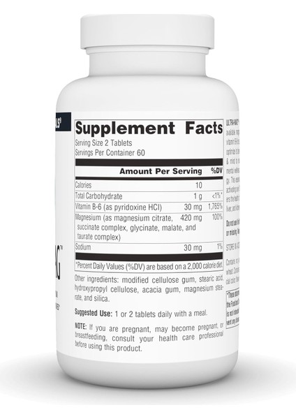 Ultra-Mag+B6 (Magnesium Citrate+Glycinate+Malate+Taurate Complex) 120 Tablets fiyatları