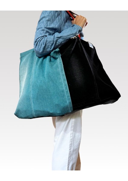 Denim Büyük Boy Çanta