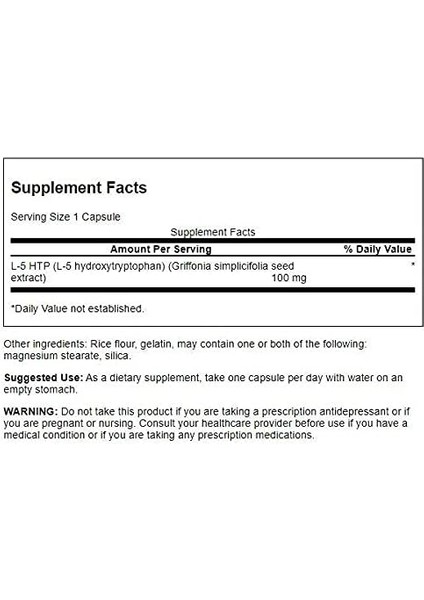 Extra Strength 5-Htp - 60 Capsules - 100MG fiyatları