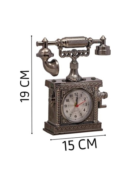 Telefon Model Nostaljik Dekoratif Masa Saati | Çalar Saat 7173251 fiyatları